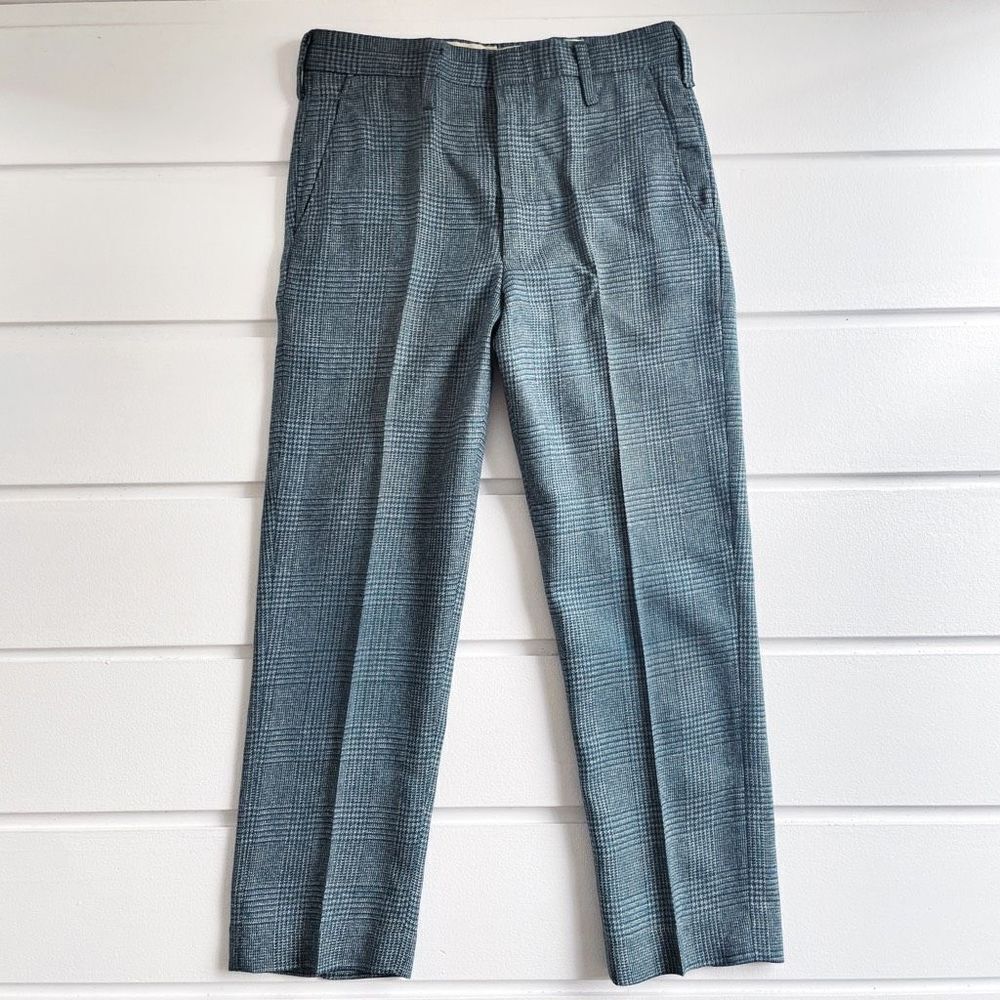 Boys Vintage Blue Gray Plaid Pants Size XS 6/7